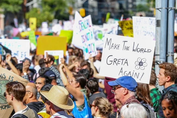 Toronto Ontario Canadá Septiembre 2019 Protesta Contra Cambio Climático Viernes —  Fotos de Stock