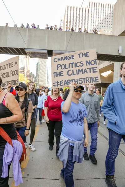 Toronto Ontario Canadá Septiembre 2019 Protesta Contra Cambio Climático Viernes — Foto de Stock