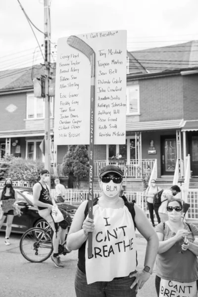 Toronto Ontario Canadá Junio 2020 Marcha Contra Racismo Solidaridad Con —  Fotos de Stock