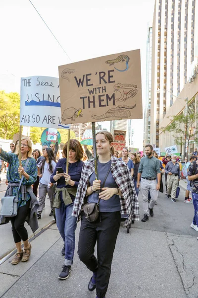 Торонто Онтарио Канада Сентября 2019 Года Протест Против Изменения Климата — стоковое фото