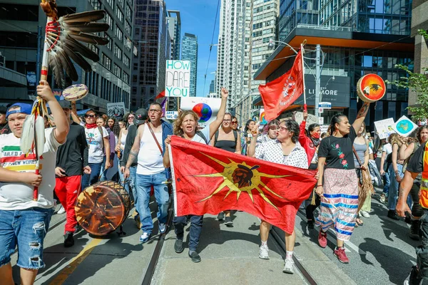 Toronto Ontario Canadá Septiembre 2019 Protesta Contra Cambio Climático Viernes — Foto de Stock