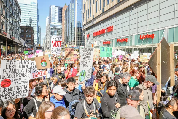 Toronto Ontario Canadá Septiembre 2019 Protesta Contra Cambio Climático Viernes —  Fotos de Stock