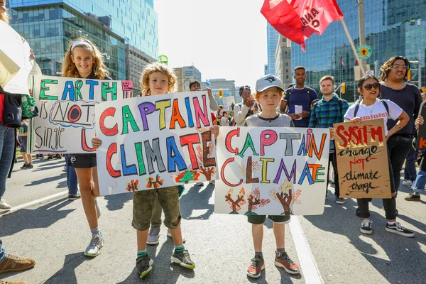 Toronto Ontario Canadá Septiembre 2019 Protesta Contra Cambio Climático Viernes — Foto de Stock