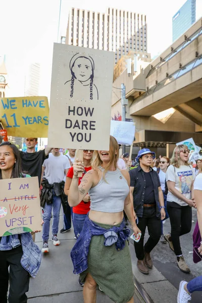 Toronto Ontario Canadá Septiembre 2019 Protesta Contra Cambio Climático Viernes —  Fotos de Stock