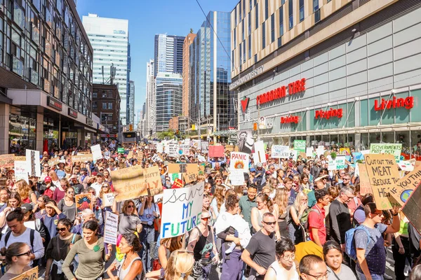 Toronto Ontario Canada Septembre 2019 Manifestation Contre Changement Climatique Les — Photo