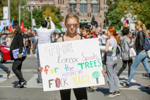 Toronto Ontario Kanada Září 2019 Pátek Pro Budoucnost Protest Proti — Stock fotografie