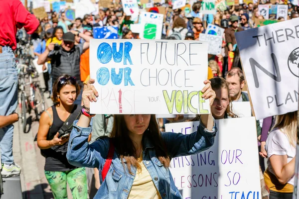 Toronto Ontario Canadá Septiembre 2019 Protesta Contra Cambio Climático Viernes — Foto de Stock