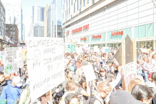 Toronto Ontario Canadá Septiembre 2019 Protesta Contra Cambio Climático Viernes — Foto de Stock