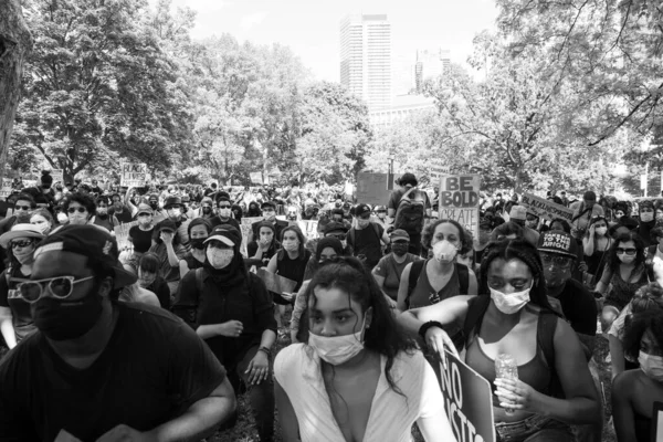 Toronto Ontario Canadá Junio 2020 Marcha Contra Racismo Solidaridad Con —  Fotos de Stock