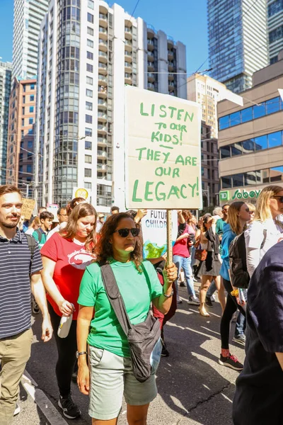 Toronto Ontario Canada September 2019 Fridays Future Протест Зміни Клімату — стокове фото