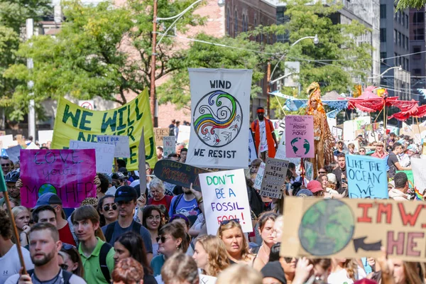 Toronto Ontario Canada Septembre 2019 Manifestation Contre Changement Climatique Les — Photo