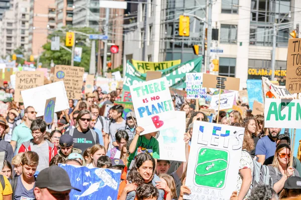 Toronto Ontario Canadá Septiembre 2019 Protesta Contra Cambio Climático Viernes — Foto de Stock