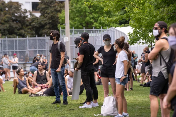 Toronto Ontario Kanada Června 2020 Protirasistický Pochod Solidarita Černými Životy — Stock fotografie