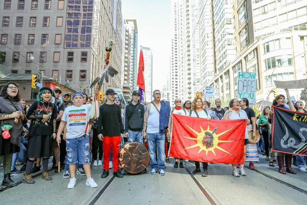 Toronto Ontario Canadá Septiembre 2019 Protesta Contra Cambio Climático Viernes — Foto de Stock