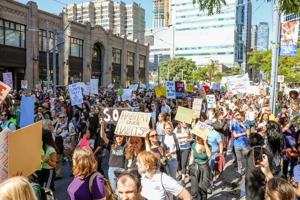 Toronto Ontario Canada Septembre 2019 Manifestation Contre Changement Climatique Les — Photo