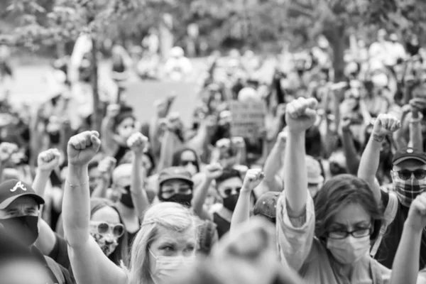 Toronto Ontario Canada Giugno 2020 Marcia Contro Razzismo Solidarietà Con — Foto Stock