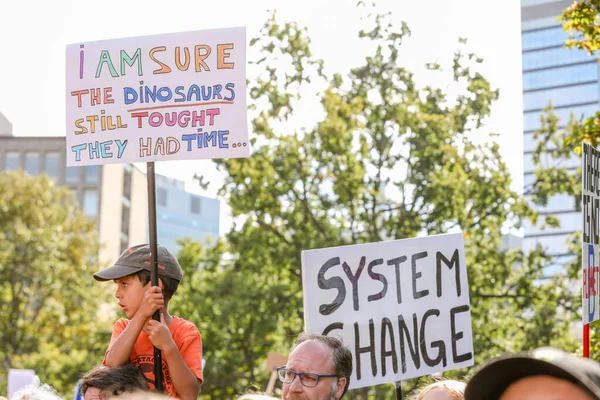 Toronto Ontario Canadá Septiembre 2019 Protesta Contra Cambio Climático Viernes —  Fotos de Stock