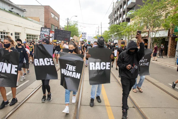 Ontario Canada June 2020 Racism March Solidarity Black Lives Matter — 图库照片