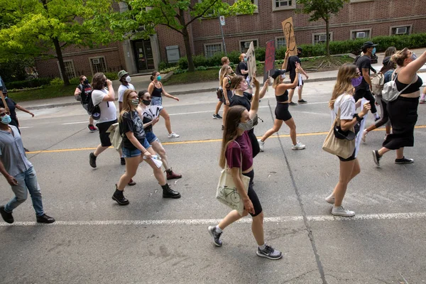 Toronto Ontario Canada June 2020 Racism March Convening Black Lives — 스톡 사진