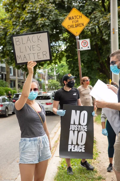 Toronto Ontario Canada Ιουνιου 2020 Πορεία Κατά Του Ρατσισμού Αλληλέγγυα — Φωτογραφία Αρχείου