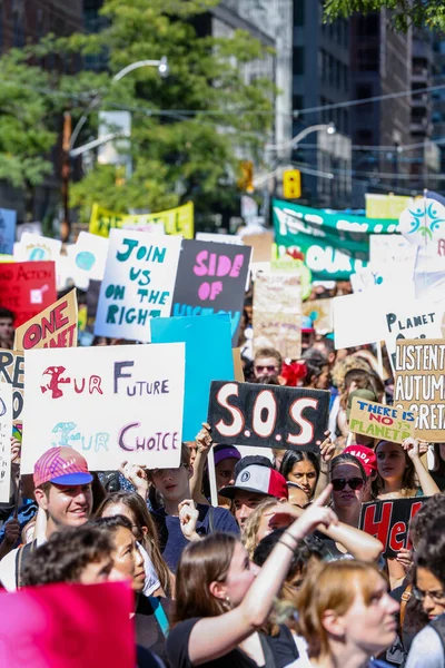 Toronto Ontario Canadá Septiembre 2019 Protesta Contra Cambio Climático Viernes — Foto de Stock