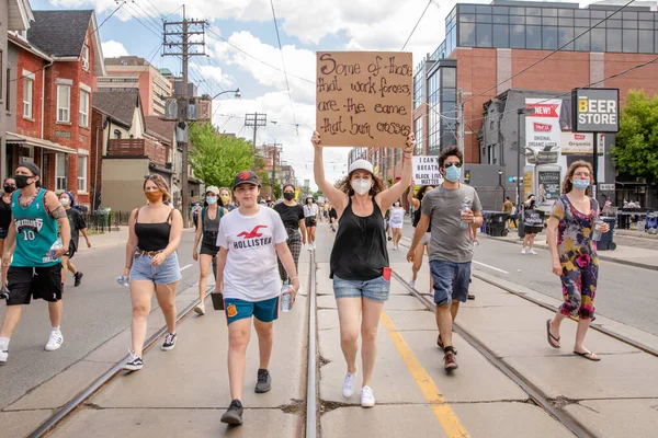 Ontario Canada June 2020 Racism March Solidarity Black Lives Matter — 图库照片