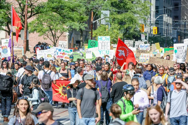 Toronto Ontario Canadá Septiembre 2019 Protesta Contra Cambio Climático Viernes —  Fotos de Stock