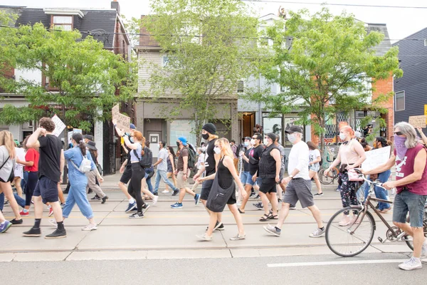 Toronto Ontario Canada June 2020 Racism March Convening Black Lives — 스톡 사진