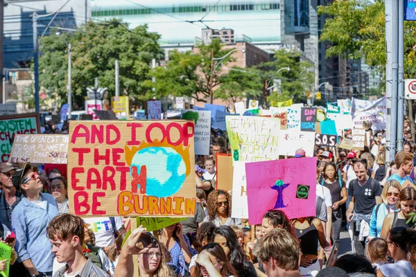 Toronto Ontario Canadá Septiembre 2019 Protesta Contra Cambio Climático Viernes — Foto de Stock