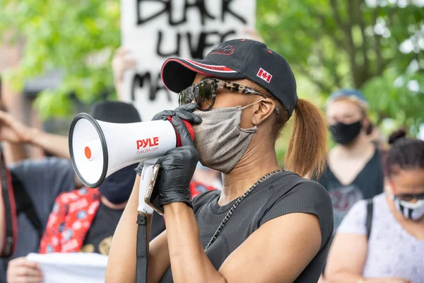 Toronto Ontario Canadá Junio 2020 Marcha Contra Racismo Solidaridad Con —  Fotos de Stock