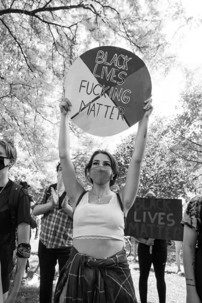 Toronto Ontario Canada Junho 2020 Marcha Racismo Solidariedade Com Matéria — Fotografia de Stock