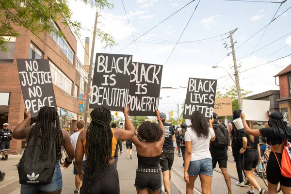 Toronto Ontario Canada June 2020 Racism March Solidarity Black Lives — Stock Photo, Image