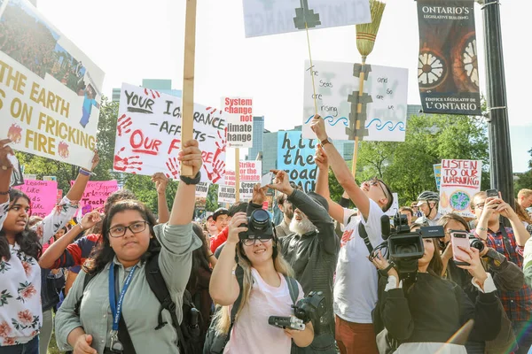 Toronto Ontatio Canada September 2019 Fridays Future Climate Change Protest — 스톡 사진