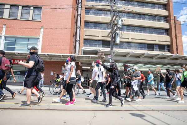 Toronto Ontario Canada June 2020 Racism March Convening Black Lives — 스톡 사진