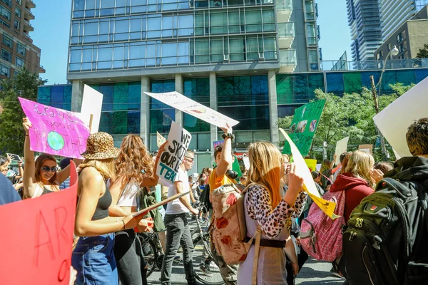 Toronto Ontario Canadá Septiembre 2019 Protesta Contra Cambio Climático Viernes —  Fotos de Stock