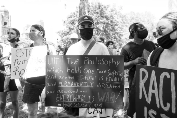 Toronto Ontario Canadá Junio 2020 Marcha Contra Racismo Solidaridad Con — Foto de Stock