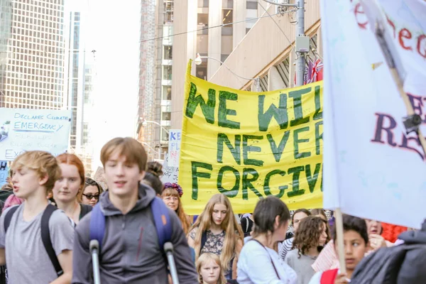 Toronto Ontario Canada Septembre 2019 Manifestation Contre Changement Climatique Les — Photo