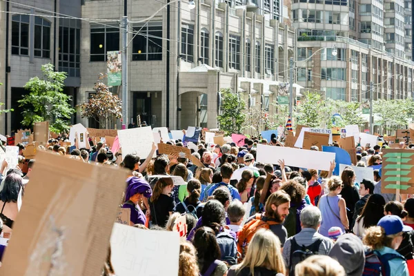 Toronto Ontario Kanada Wrzesień 2019 Piątki Dla Przyszłości Protest Sprawie — Zdjęcie stockowe