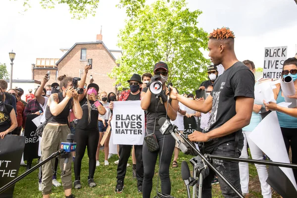 Toronto Ontario Canada Ιουνιου 2020 Πορεία Κατά Του Ρατσισμού Αλληλέγγυα — Φωτογραφία Αρχείου