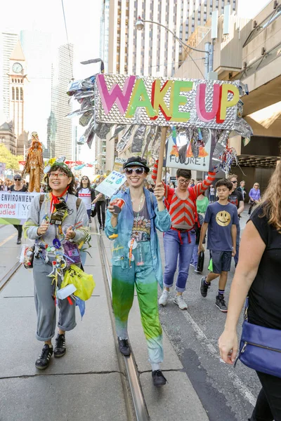 Toronto Ontario Canadá Septiembre 2019 Protesta Contra Cambio Climático Viernes —  Fotos de Stock