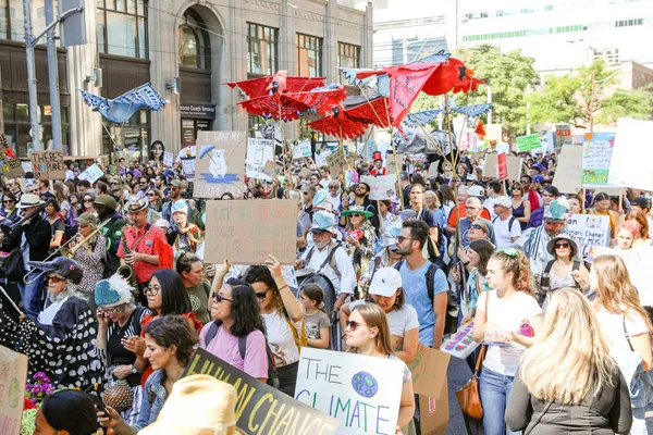 Toronto Ontario Canadá Septiembre 2019 Protesta Contra Cambio Climático Viernes — Foto de Stock