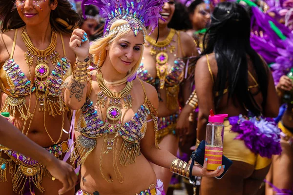 Toronto Ontario Canada Agosto 2019 Participantes Grande Desfile Carnaval Caribe — Fotografia de Stock