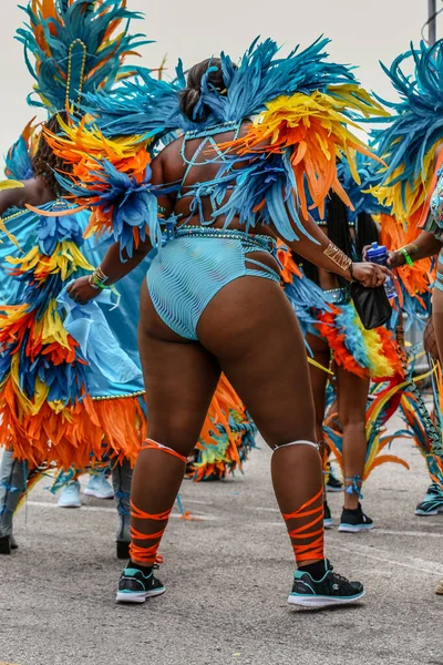 Toronto Ontario Canada Agosto 2019 Participantes Grande Desfile Carnaval Caribe — Fotografia de Stock