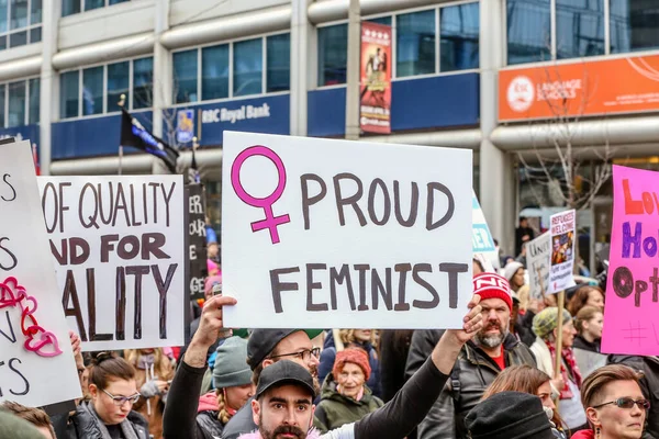 Toronto Ontario Canada Janeiro 2018 Mulheres Março Definição Nosso Futuro — Fotografia de Stock