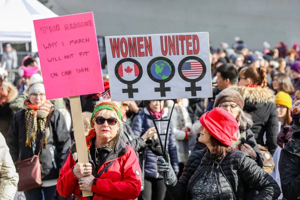 Toronto Ontario Canadá Enero 2018 Mujeres Marchan Definiendo Nuestro Futuro — Foto de Stock