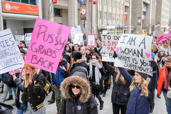 Toronto Ontario Canadá Enero 2018 Mujeres Marchan Definiendo Nuestro Futuro — Foto de Stock