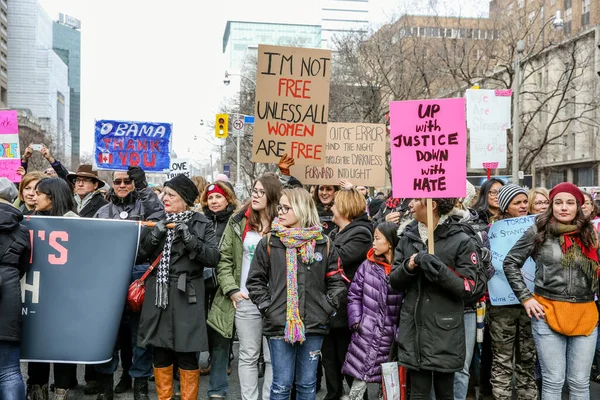 Toronto Ontario Canada Janvier 2018 Femmes Mars Définition Notre Avenir — Photo