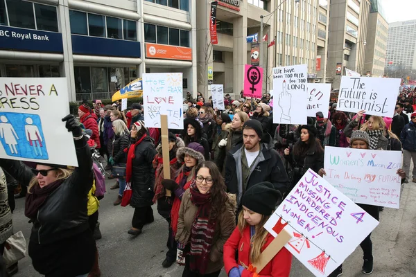 Toronto Ontario Canadá Enero 2018 Mujeres Marchan Definiendo Nuestro Futuro — Foto de Stock