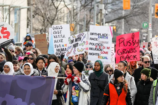 Toronto Ontario Canada Janvier 2018 Femmes Mars Définition Notre Avenir — Photo