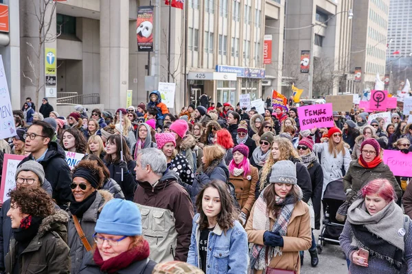 Toronto Ontario Canada Janvier 2018 Femmes Mars Définition Notre Avenir — Photo